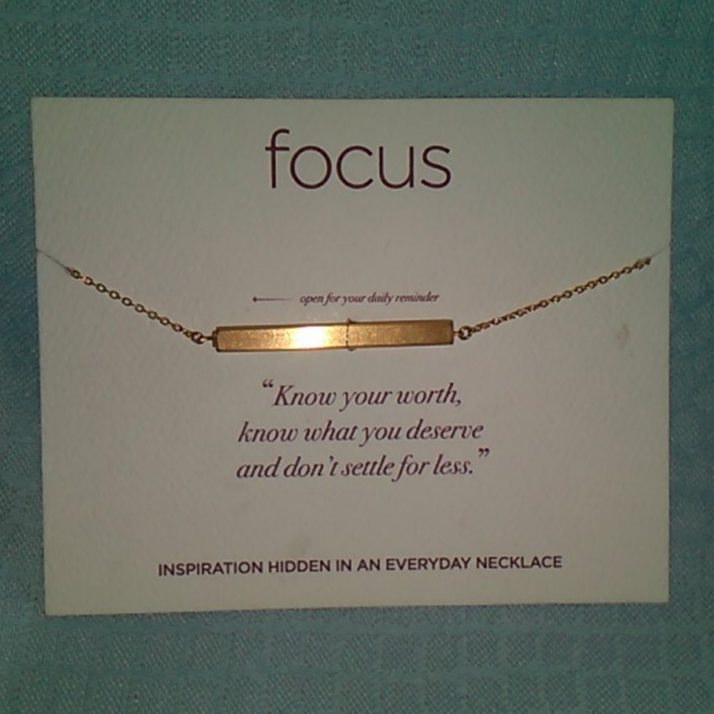 My Focus Jewelry Bar Necklace know your worth